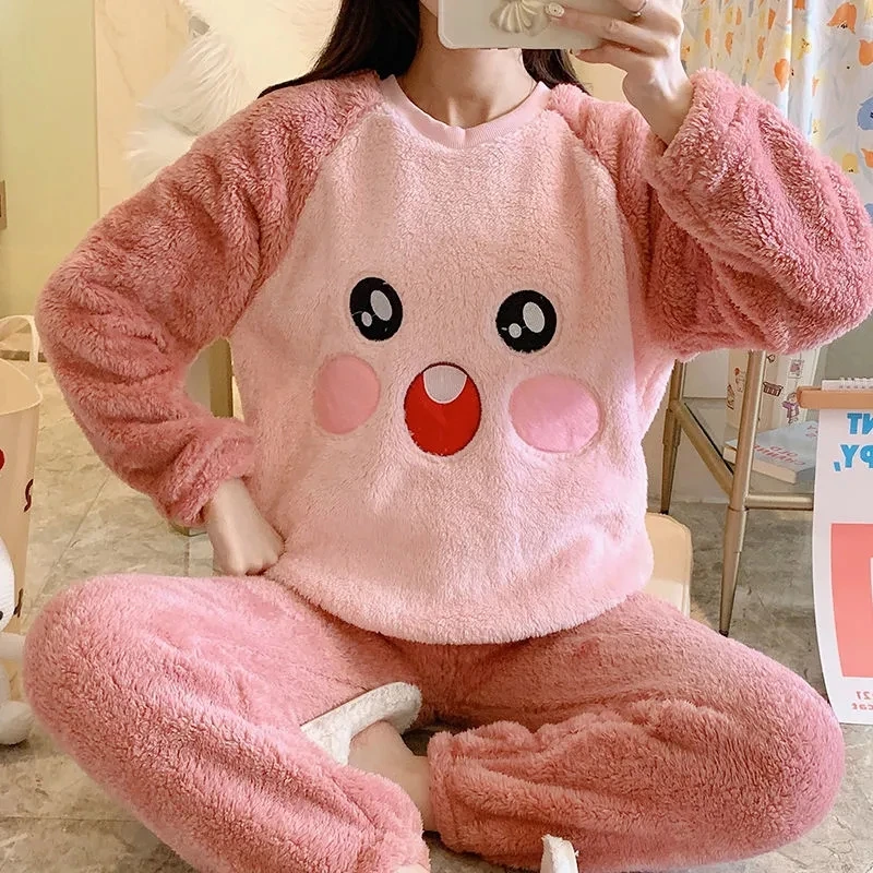 

Autumn Winter Flannel Women Pajamas Sets New Warm Thick Coral Velvet Long Sleeve Sleepwear Pijamas Set Girl Homewear Pyjamas