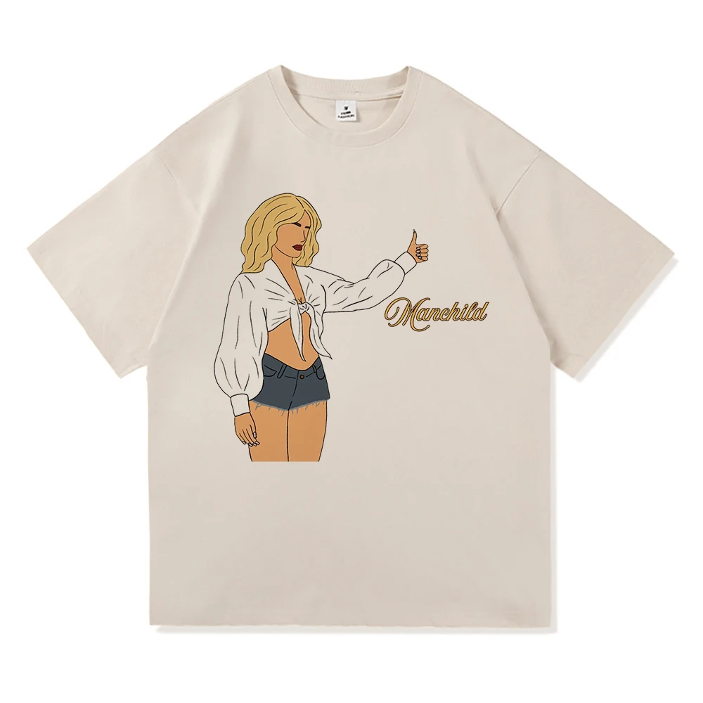 Vintage Sabrina Carpenter Manchild T Shirt New Fashion Men