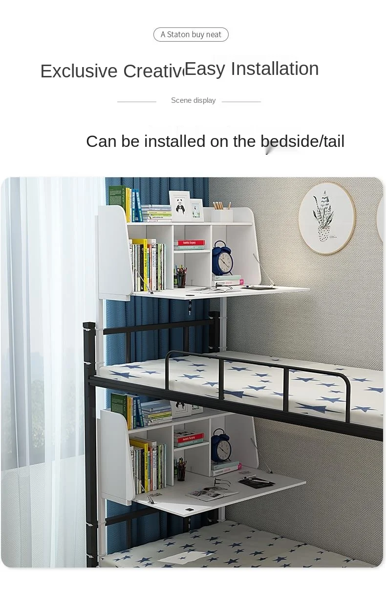 Description Picture 4 of itemBedside Table Dormitory Student Desk Folding Upper Bed Lower Bed Folding Retractable Multifunctional