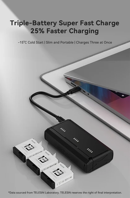 TELESIN Kit Chargeur De Batterie Pour GoPro Hero 13 Black