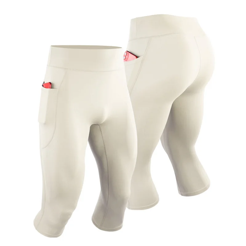 Men Women Kids Boy Girl Children Capri Running Tights GYM 3/4 Pant Basketball Football Soccer Fitness Exercise Sport Leggings 22