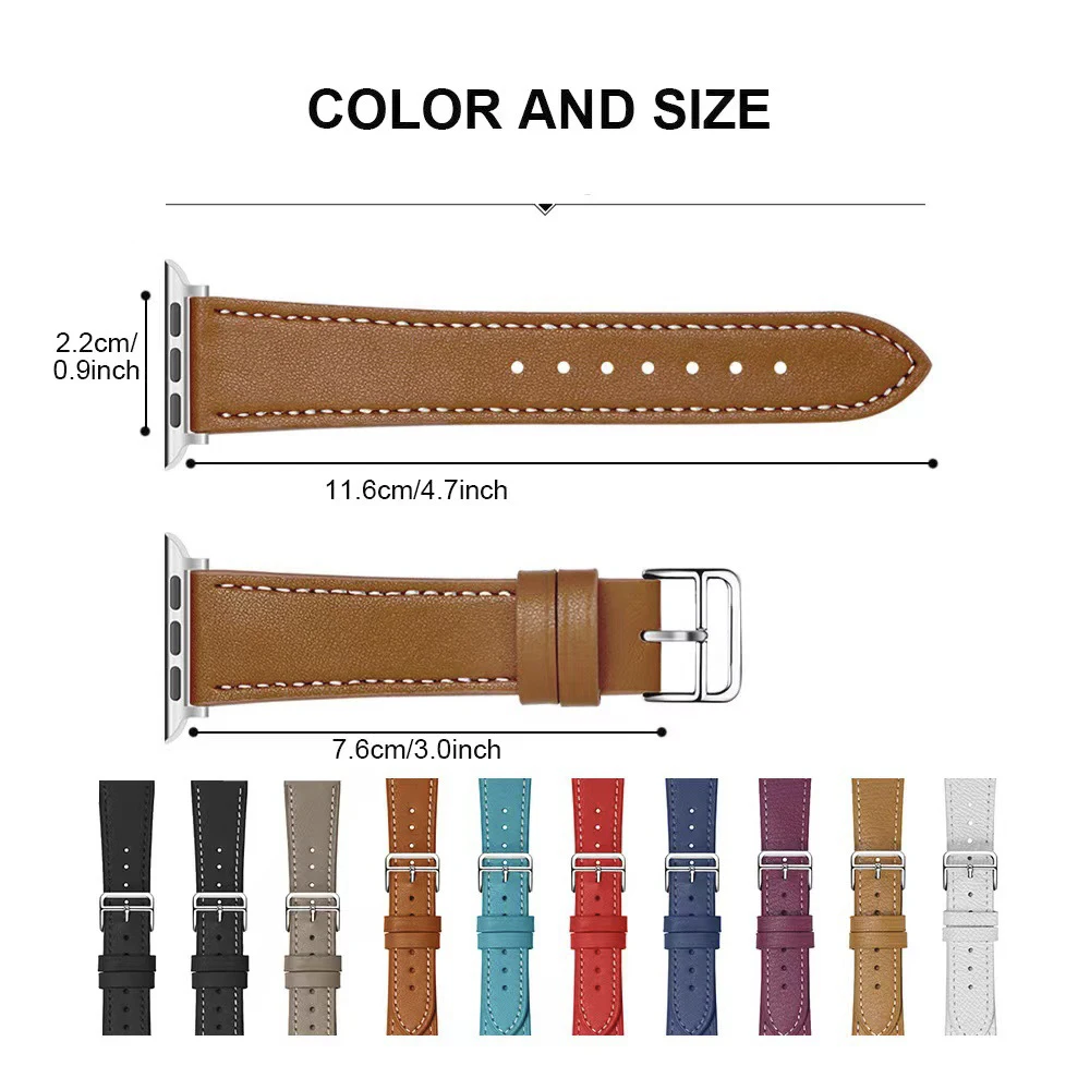 Premium Leather Strap for Apple Watch Band 49mm 45mm 41mm 44mm 42mm 40mm 38mm Bracelet Wristband for iWatch Series Ultra 87654SE