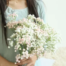 1 PC Artificial Flowers Fake Plastic Baby Breath Flower 5 Colors White Gypsophila For Wedding Home Part Decoration