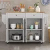 Rolling Kitchen Island with Drop Leaf – Movable Kitchen Carts on Wheels Island with Storage Cabinet, Island Table for Kitchen wi 3