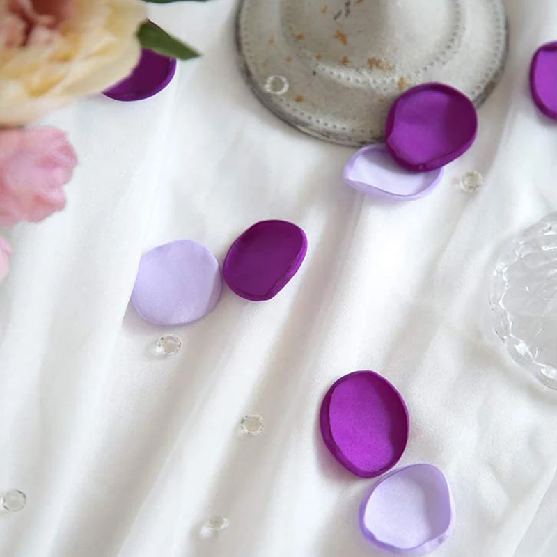 Mixed Purple 200 Pcs Rose Petals for Wedding Artifical Flowers Silk Satin Rose Petals Mariage Home Prom Decor hochzeit zubeh&ouml;r