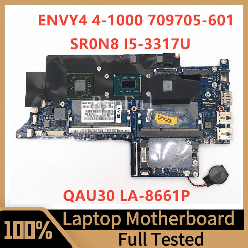 

708963-001 708963-501 708963-601 709705-601 For HP Envy4 4-1000 Laptop Motherboard LA-8661P With SR0N8 I5-3317U CPU 100% Tested
