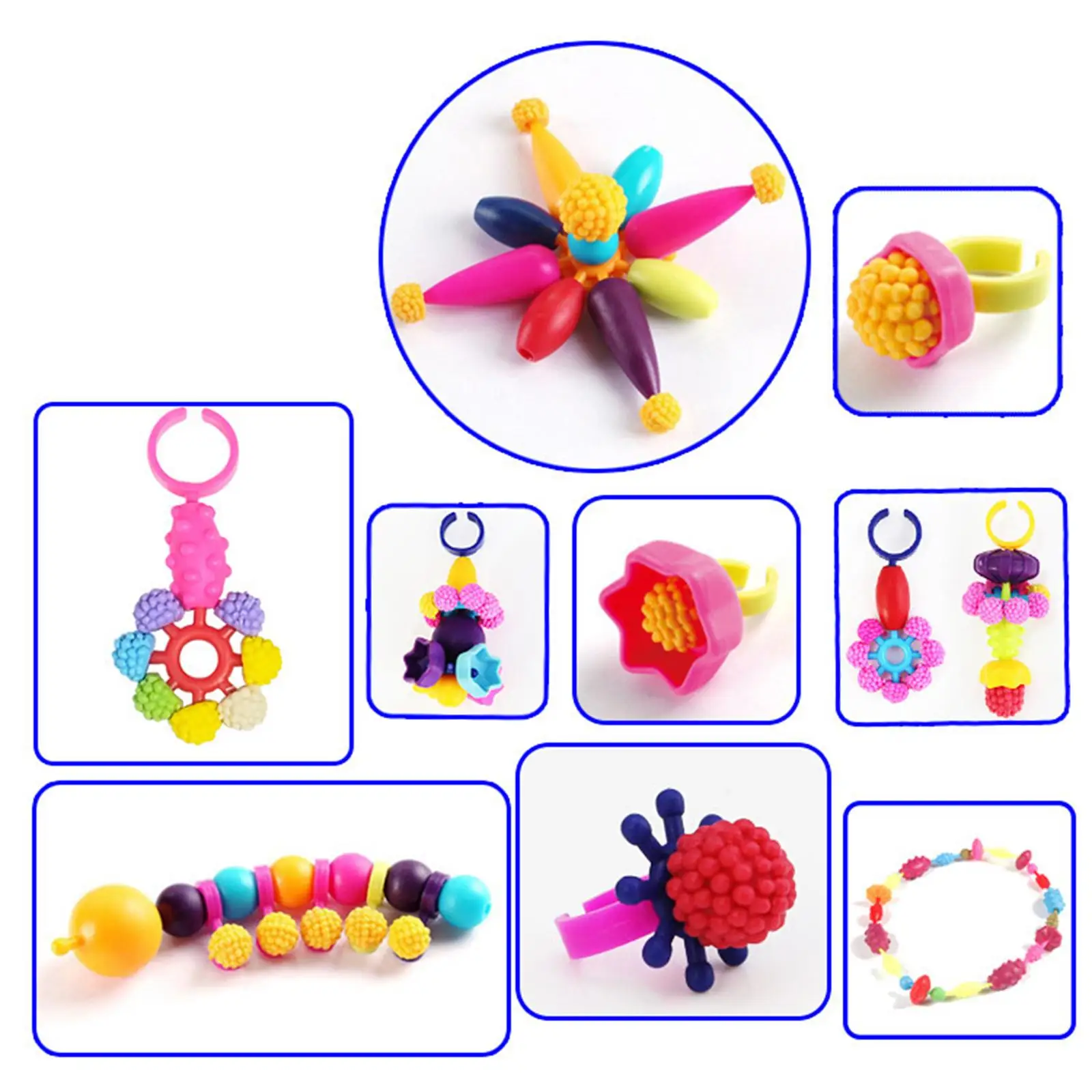 Beads Jewelry Making DIY Arts Jewelry Set Snap Together Beads Crafts Toys for Earrings Bracelet Hairband Children Birthday Gift