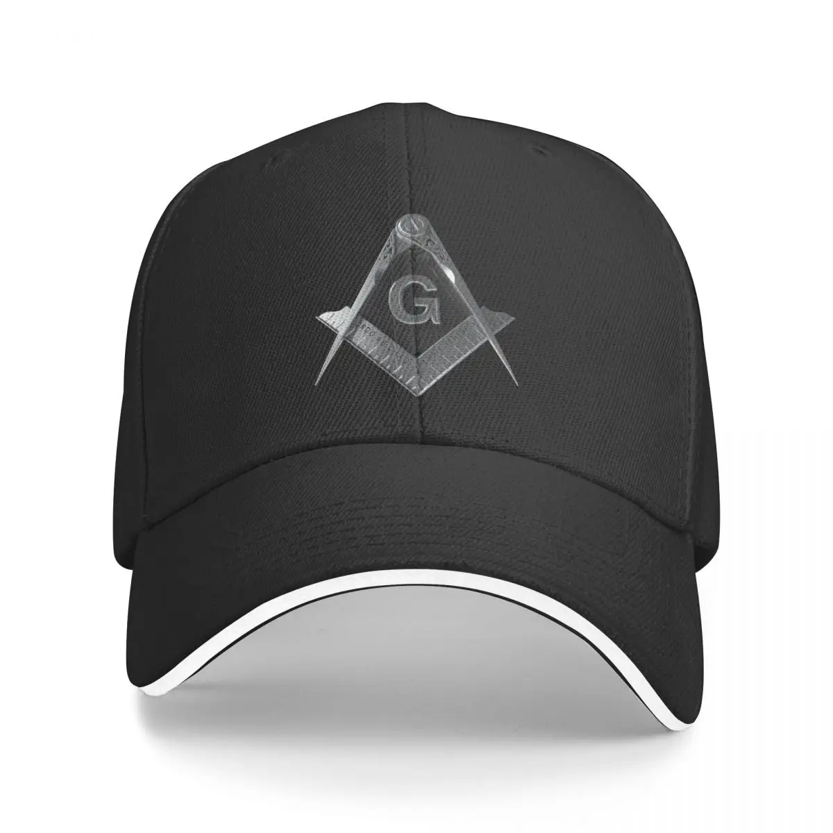 

Бейсболка Freemason с квадратным компасом, серебристая Кепка-сэндвич в повседневном стиле, регулируемая, в стиле унисекс