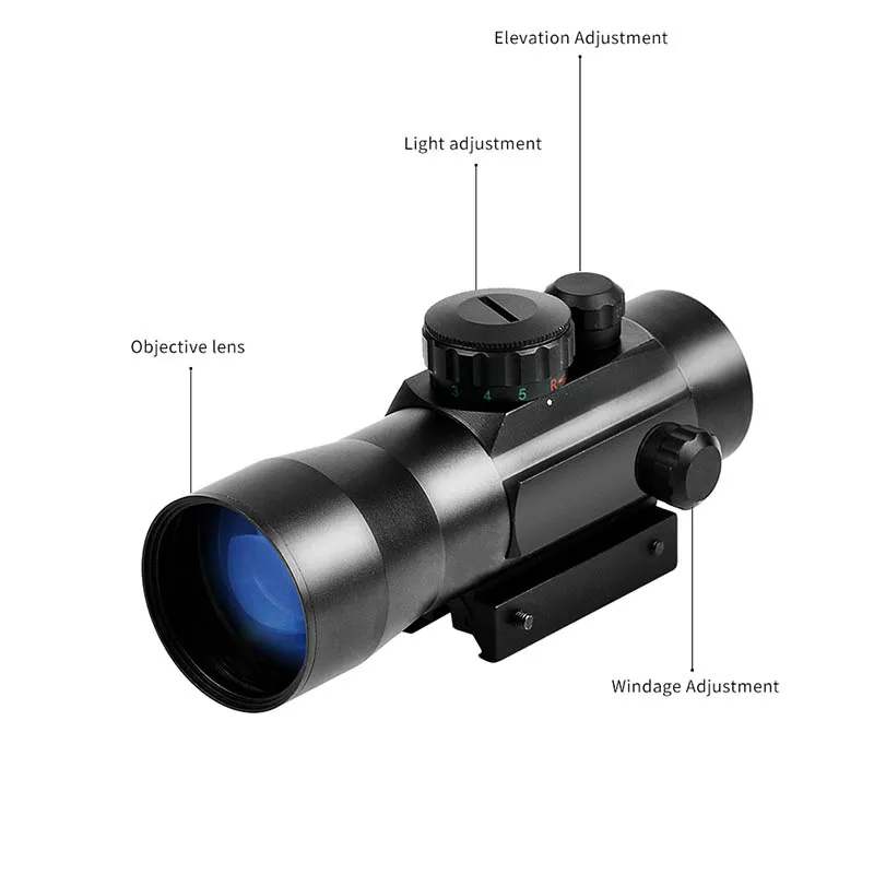Red Dot Green Sight Scope Tactical Optics 3x44 Riflescope Fit 11 20mm 2x40 3x42 
