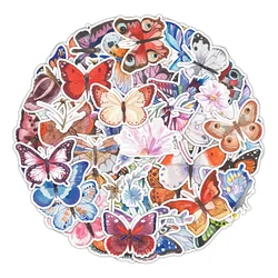 10/30/50Pcs Color Butterfly Waterproof Aesthetic Decorative Stickers Journal Luggage Cup Laptop Phone Guitar Scrapbook Kids Toy