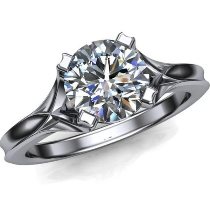 

Женское кольцо с белыми бриллиантами, 1 карат