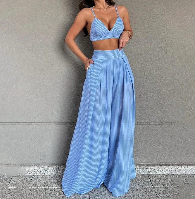 Sets for Women 2 Pieces 2023 New Sexy Fashionable and Sexy Camisole and Casual Loose Maxi Skirt Sets Summer Beach Vacation Wear 2023 summer short sets sexy backless camisole shorts pants two piece sets women conjuntos cortos 2 piece sets women outfit