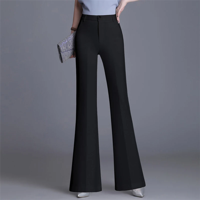 baggy jeans Office Lady Slim White Flare Pants Basic Solid Work Bell Bottom Pants Women Spring New Arrival High Waist Suit Trousers Female adidas pants Pants & Capris
