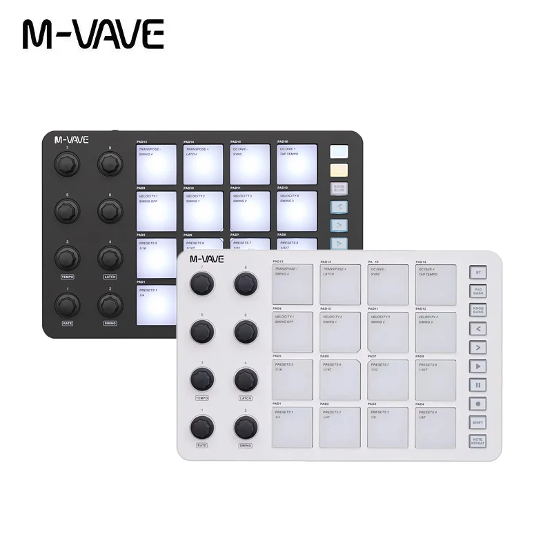 M-VAVE SMC-PAD Wireless LaunchPad,16-Pad MIDI Controller
