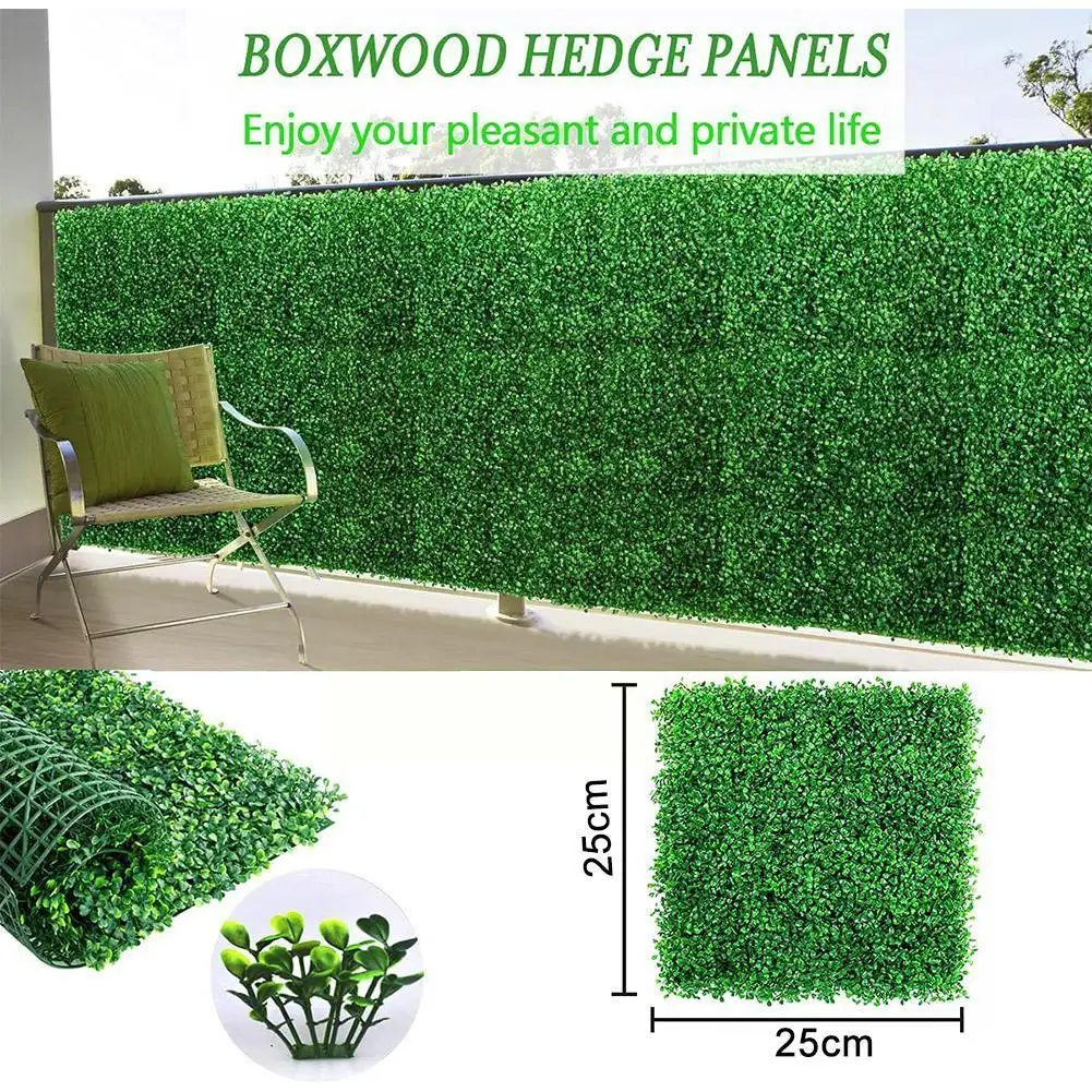 Yaheetech Seto Artificial 12 Piezas De Pared Vegetal Artificial Seto De Imitacion Follaje De Boj Para Exterior Interior Jardin Balcon Terraza 60 40 Cm Verde 80593599