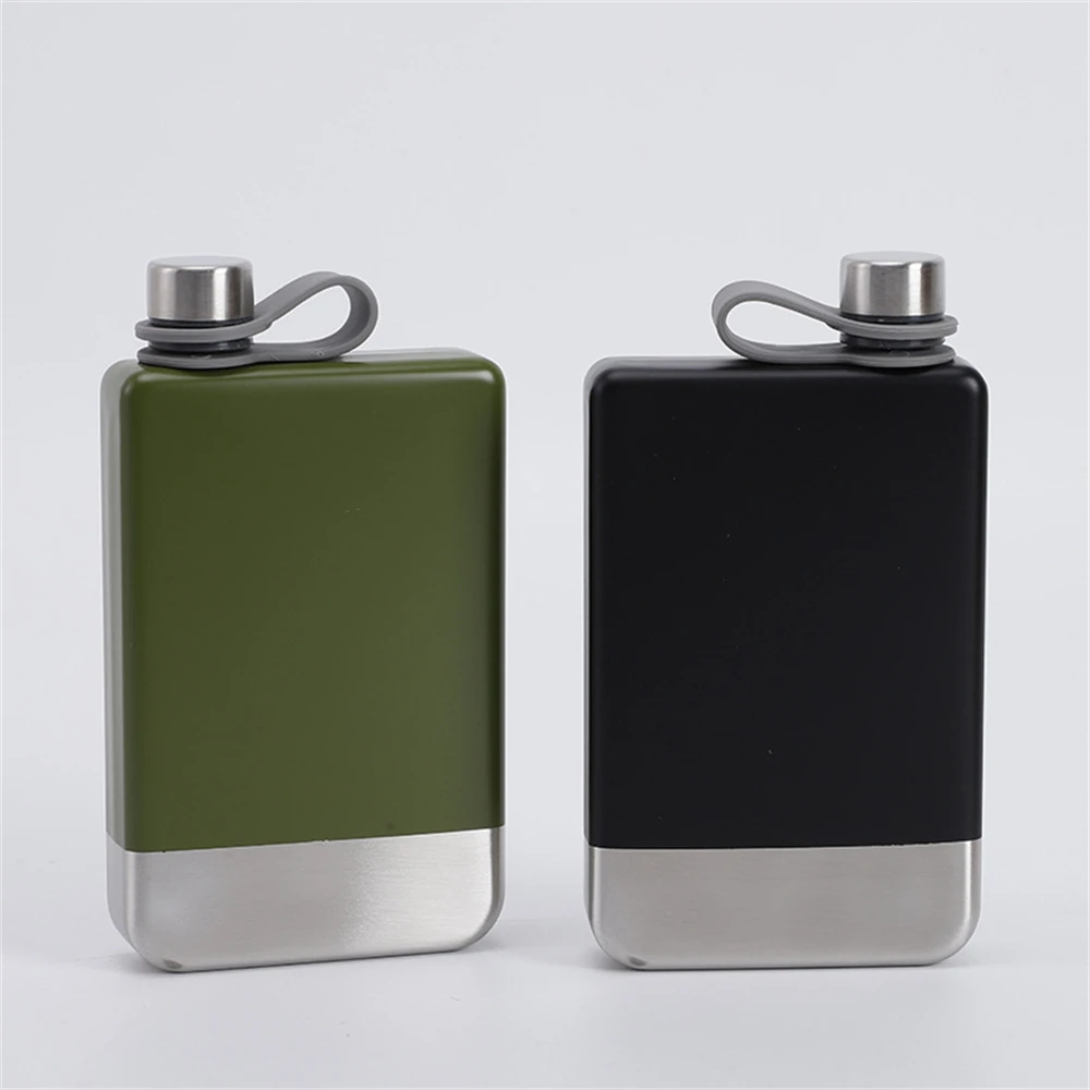 누출 방지 캠핑 위스키용 프리미엄 힙 플라스크, 깔때기 포함, 9oz 304 스테인리스 스틸, KC0444