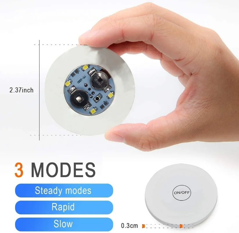 MEDOYOH 6er-Set Bunt LED Untersetzer Leuchtende für Getränke, ON