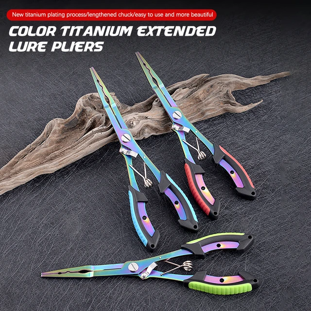 Multifunctional Straight Nose Fishing Pliers Stainless Steel Color