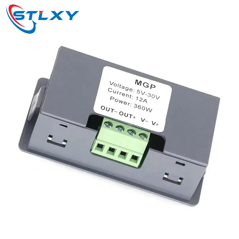 Adjustable Speed PWM DC Motor Controller 5-30v 12A 360W 6V 12V 24V Slow Start Slow Stop Module