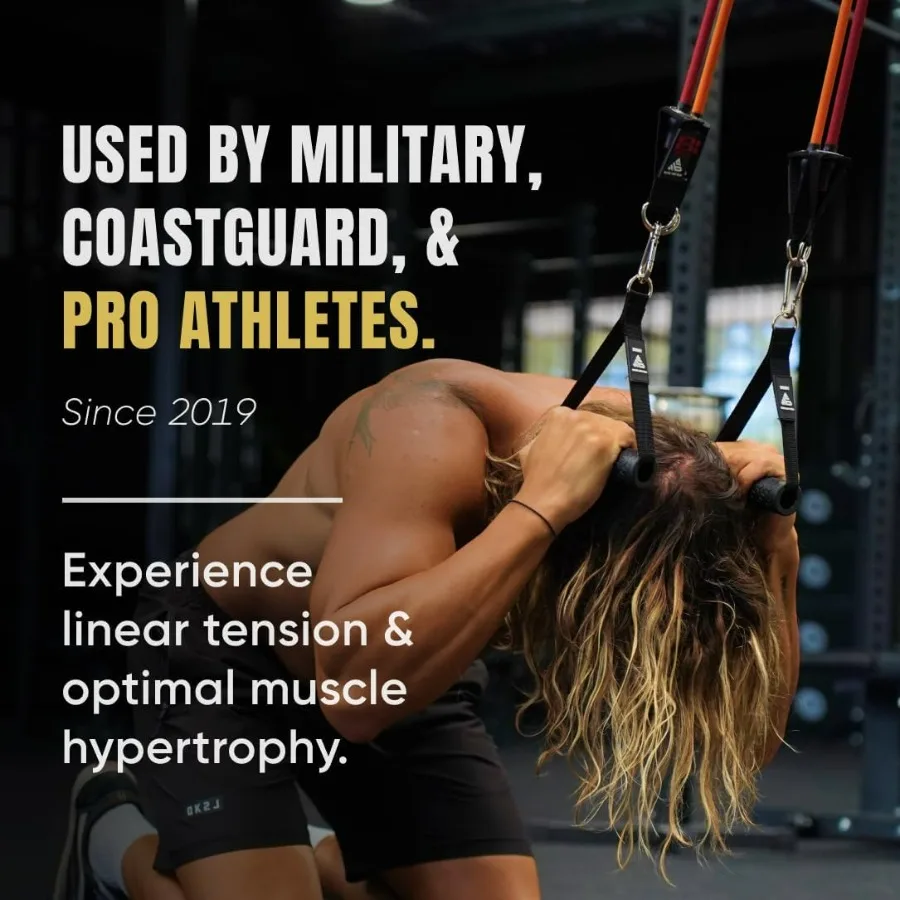 Stackable Resistance Band Set - with Up to 280LB of Resistance, Band Bar, Premium Handles, Heavy Duty Door Anchor, Padded Ankle