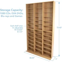 Movie Racks Cd Holder Stand 1080 Media Storage Cabinet –Protects & Organizes Prized Music Floating Shelves for Wall Freight free 4