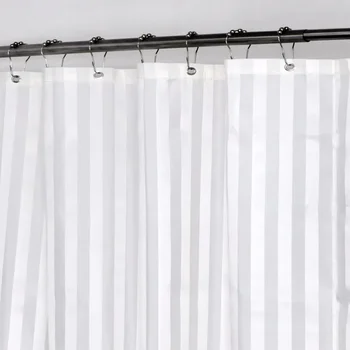 มิงเฮผ้าม่านอาบน้ำ,ผ้าซาตินลายผ้าคุณภาพโรงแรม,ผ้าม่านอาบน้ำในห้องน้ำล้างทำความสะอาดได้ถ่วงน้ำหนักโพลีเอสเตอร์ 100% 1