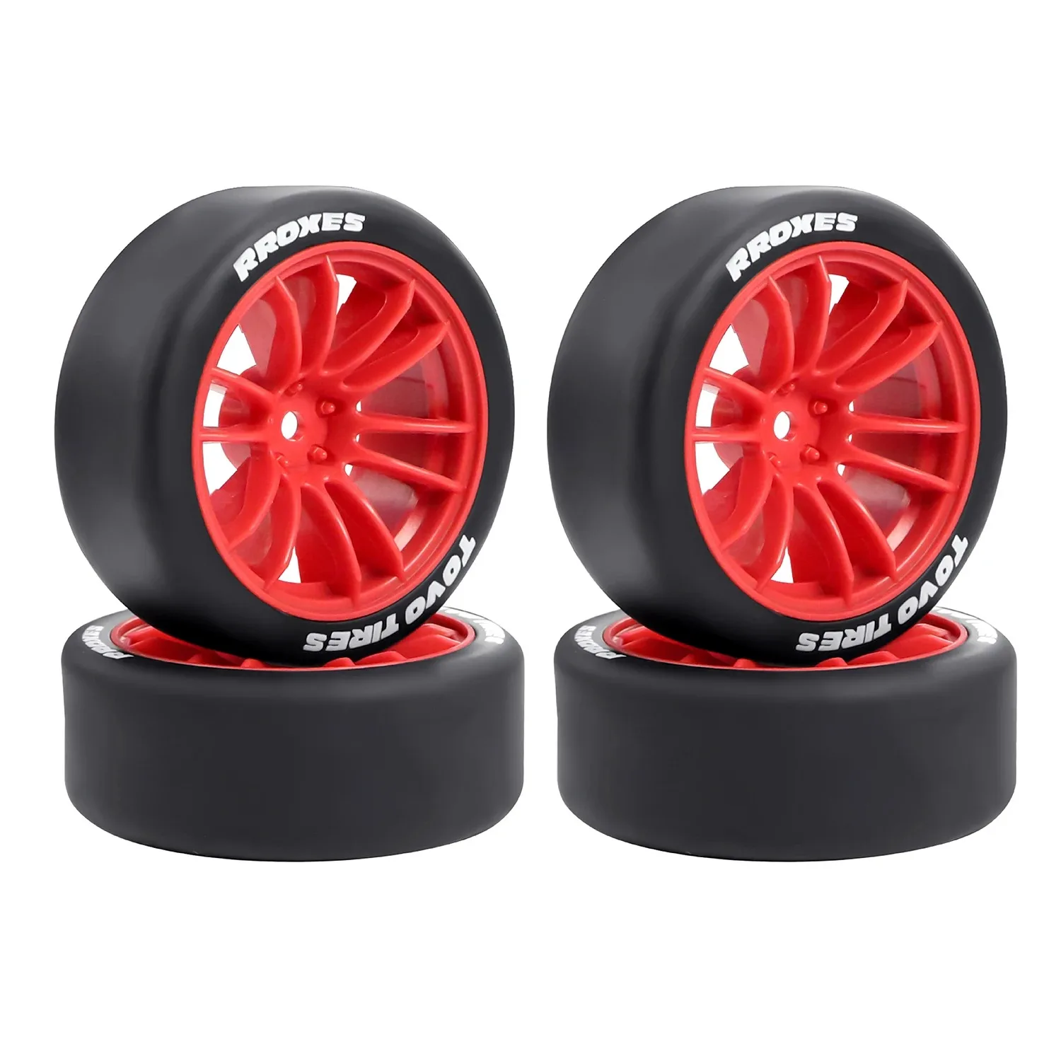 4 Stück 12mm Hex 66x26mm Harte Drift-Reifen Räder für 1/10 RC Drift-Auto On-Road Tamiya TT01 TT02 XV01 PTG-2 Kyosho HPI HSP – Detail 6