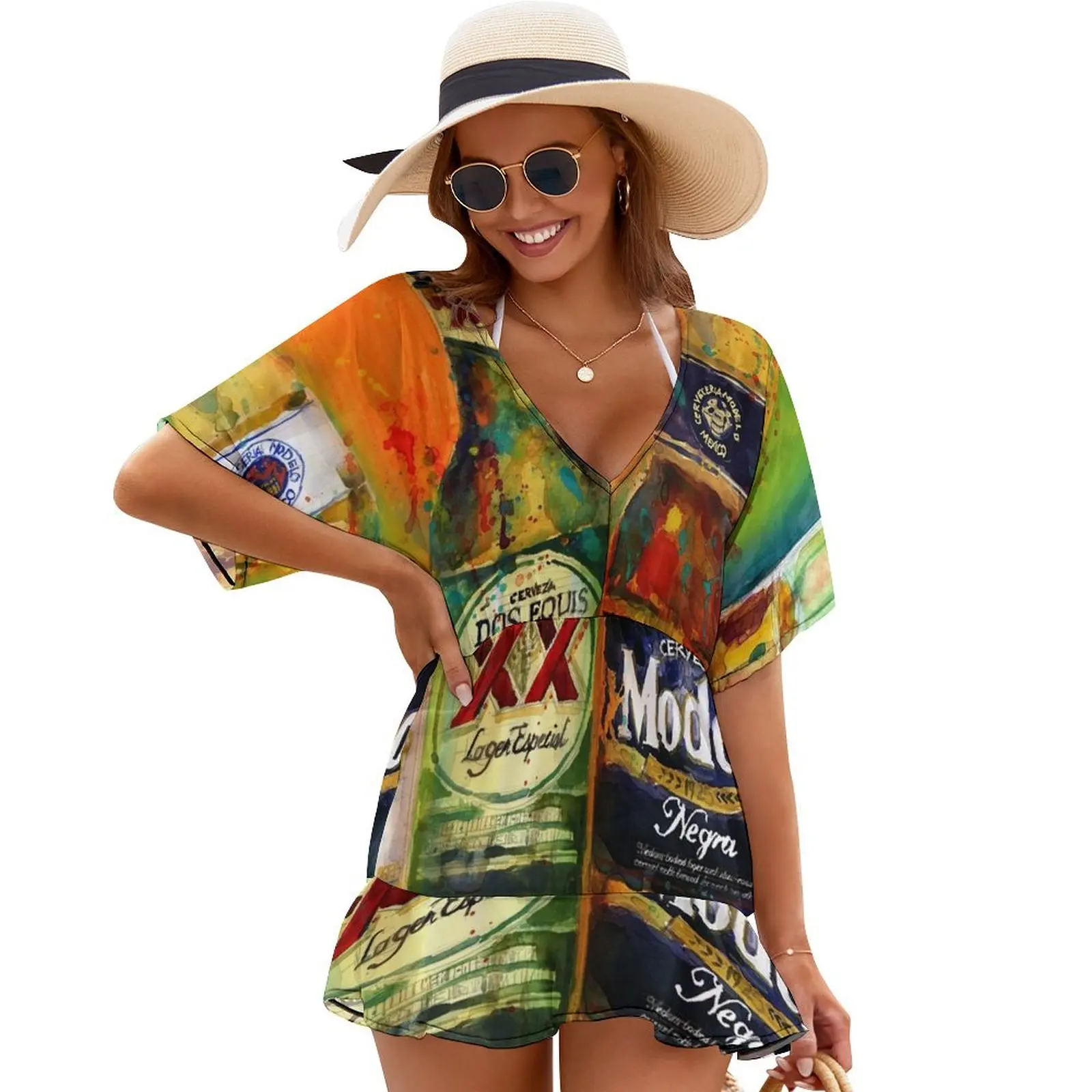 

Mexican Beers - Bright Colors - Bar Deco Cover Ups loose summer dress Dresses gala Evening dresses