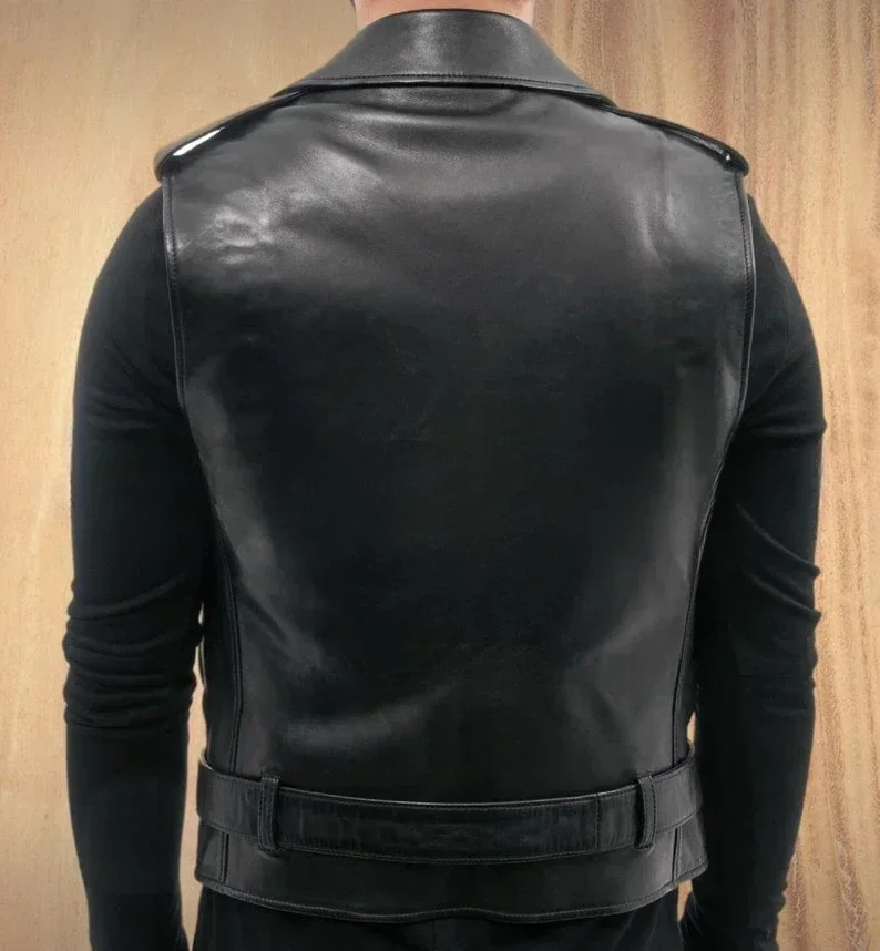 Leather Vest Leather Camisole Knight Costume Men Medieval Leather Armor Sleeveless Vest Top Lace Up Waistcoat
