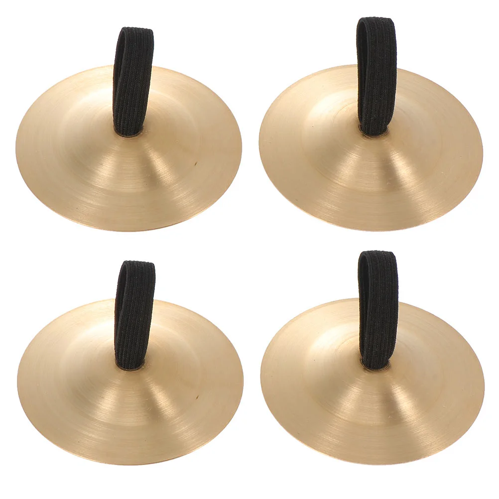 

2 Pcs Orff Copper Cymbals Mini Percussion for Kids Finger Music Children's Musical Instrument Belly Dancing Props Instruments