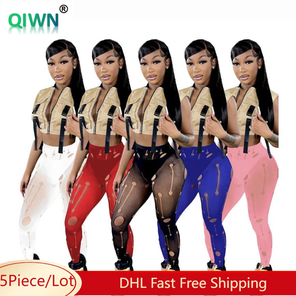 5sets Wholesale Women Hole Tights Summer Breathable High Elasticity