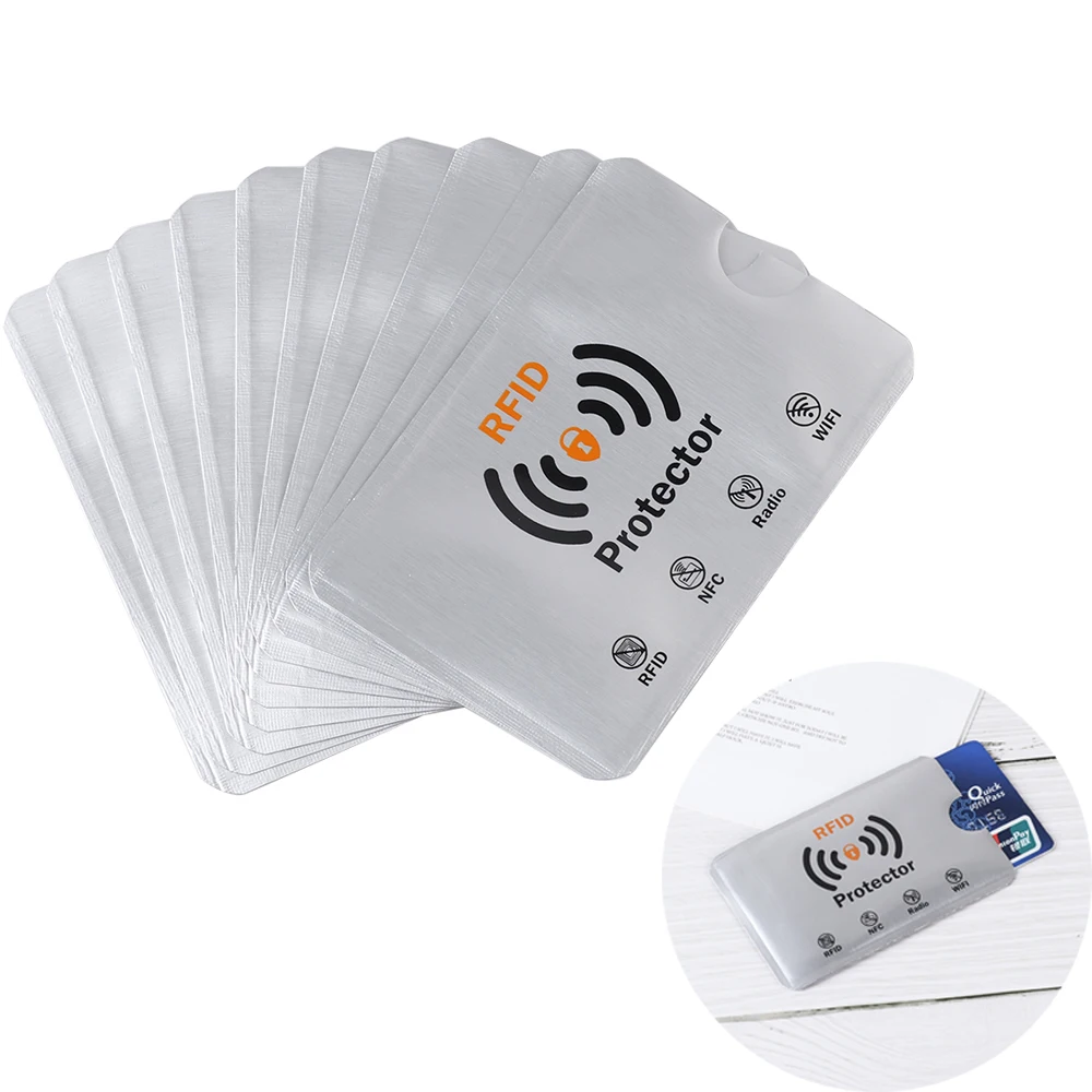 

10pcs Prevent Scanning RFID Blocking Aluminium Card Holder Anti Rfid Wallet Cards Protector Sleeve ID Bank Card Case