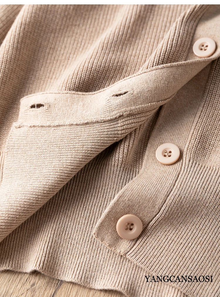 2022 새로운 뽕나무 실크 캐시미어 혼합 코트 긴 소매 다목적 스웨터 여성 니트 가디건, 초가을