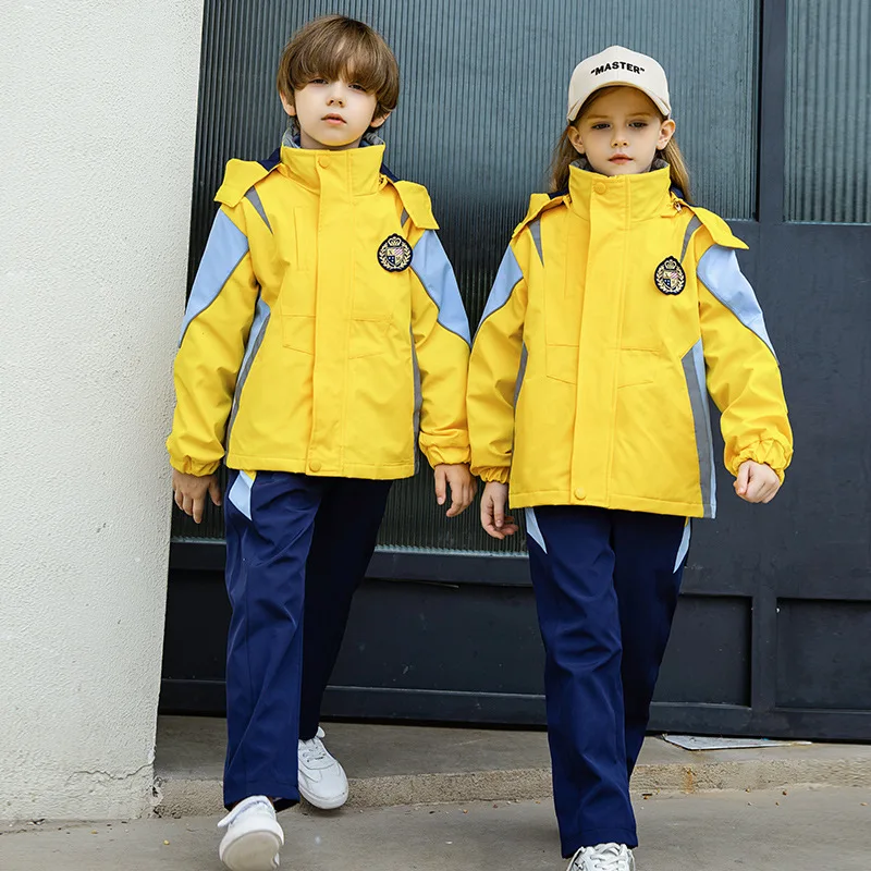 Customized children's outdoor jacket three in one detachable