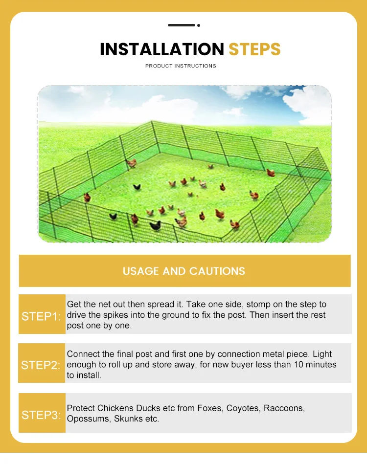 Farm Non-Electric Fence net For cattle poultry net