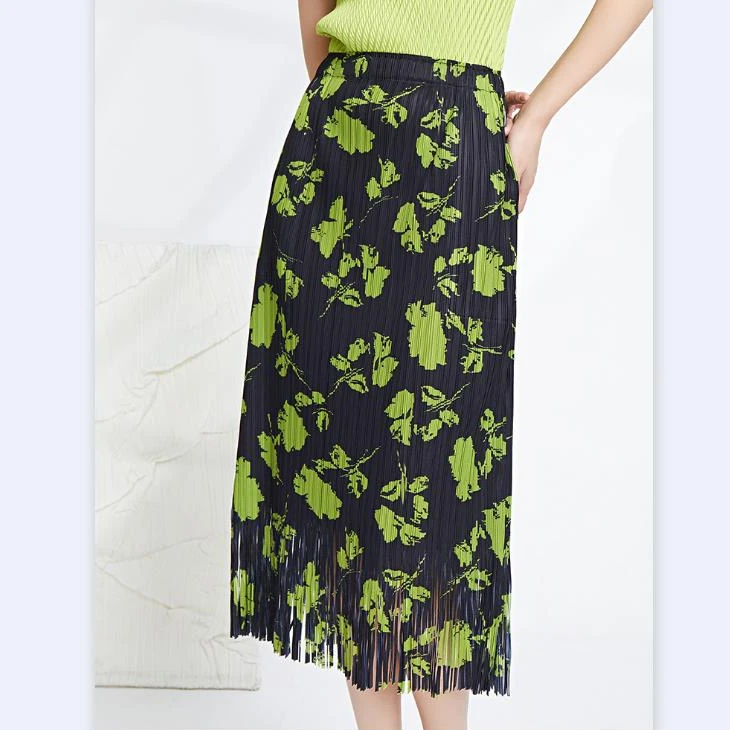 

Floral Pleated Skirts Women Floral Traight Pleated Skirt