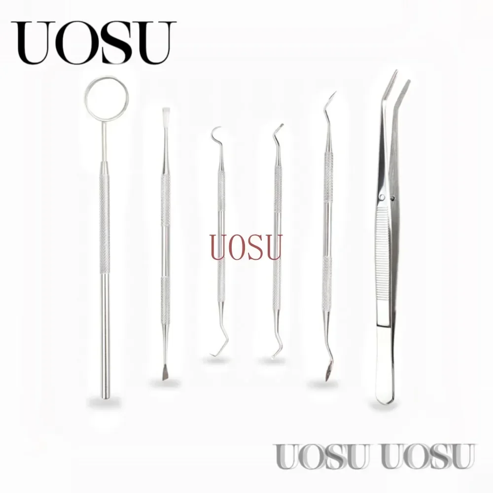 

6pc/4pc/3pc Dental Mirror Stainless Steel Dental Instrument Dentist Tool Set Probe Tooth Care Kit Tweezer Hoe Sickle Scaler
