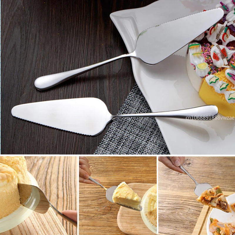 Stainless Steel Serrated Edge Cake Server Blade Cutter Pie Pizza Server Cake Cutter Shovel Kitchen Baking Pastry Spatulas cake cutter