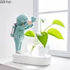 Creative Glass Vase Resin Astronaut Diver Ornaments Flower Vases Hydroponics Desktop Decor Flowers LED Light Pluggable Battery 3