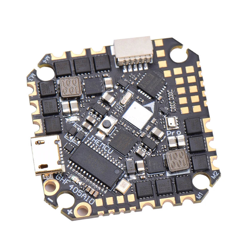 25.5X25.5mm JHEMCU GHF405AIO Pro 45A MPU6000 F405 Flight Controller BLHELIS 45A 4in1 ESC 3-6S for FPV Racing Toothpick Drones