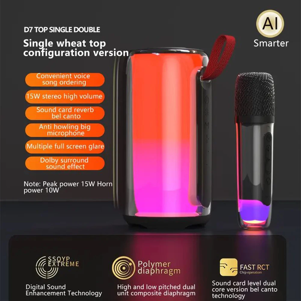 

M17 Outdoor Portable Speaker Karaoke Machine With Microphones AUX TF Card U Disk Player For Party Meeting Outdoor