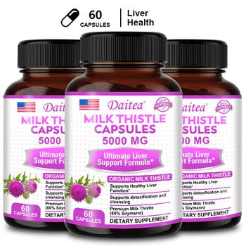 Organic Milk Thistle Extract Liver Capsules help lower cholesterol, support a healthy liver, detoxify and fight oxidants 7