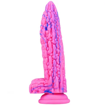 Alien Color Masturbation Cock Bitter Melon Gay Female Simulation Silicone Dildo Back Court Butt Plug Adult Sex Toy Vaginal flirt 4
