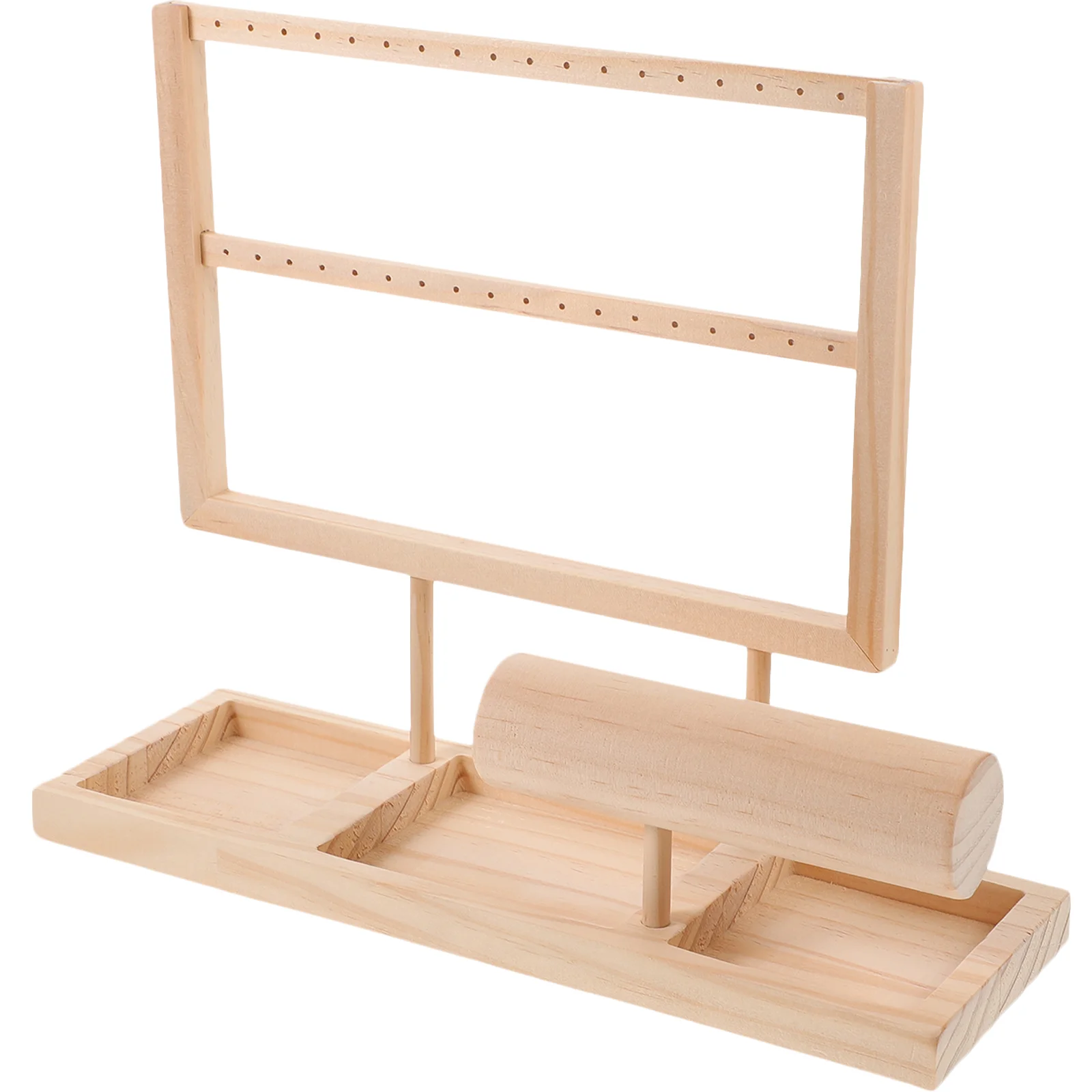 

Multi-layer Wooden Jewelry Stand Display Shelf Earring Earrings Necklace Holder