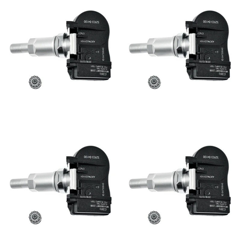 

Датчик контроля давления в шинах 4X 52933-D4100 для Hyundai Santa Fe Sport Veloster Kona Kia Optima Sorento Soul 16-20