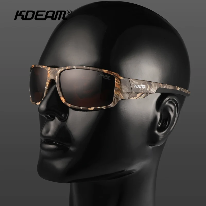 KDEAM Performance Polarized Sunglasses For Men Printing Pattern Designing Frame Glasses Transmittance Cat.3 Men's Sports Goggles