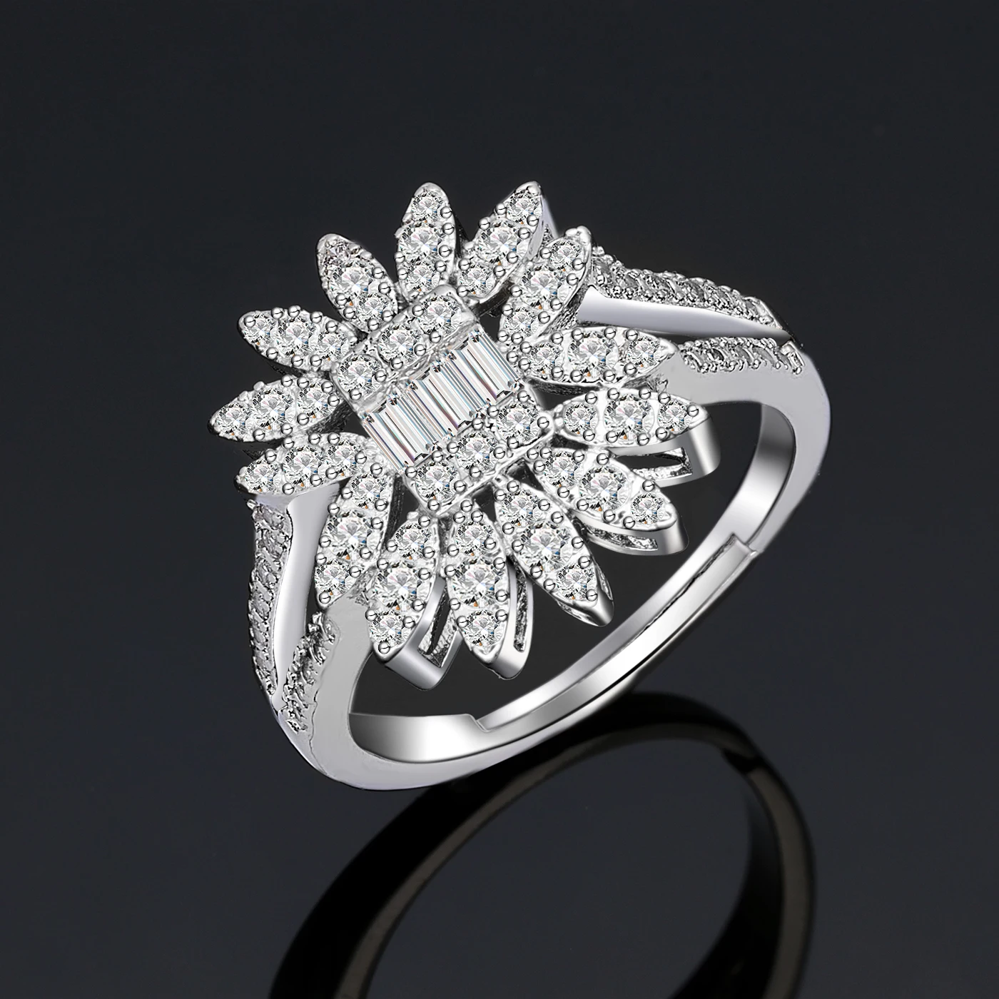 2023 Exquisite 4-piece Bridal Zirconia Full Set Women's Party Jewelry Set, Deluxe Dubai Nigeria CZ Crystal Wedding Jewelry Set