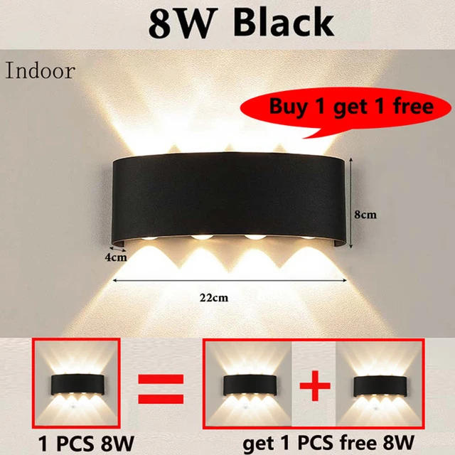 glass wall lights IP65 LED Wall Lamp Waterproof Wall Lights Outdoor Garden Sconce Lamp AC85-265 Indoor Living Room Stairs Wall Lighting Home Decor gold wall lights Wall Lamps