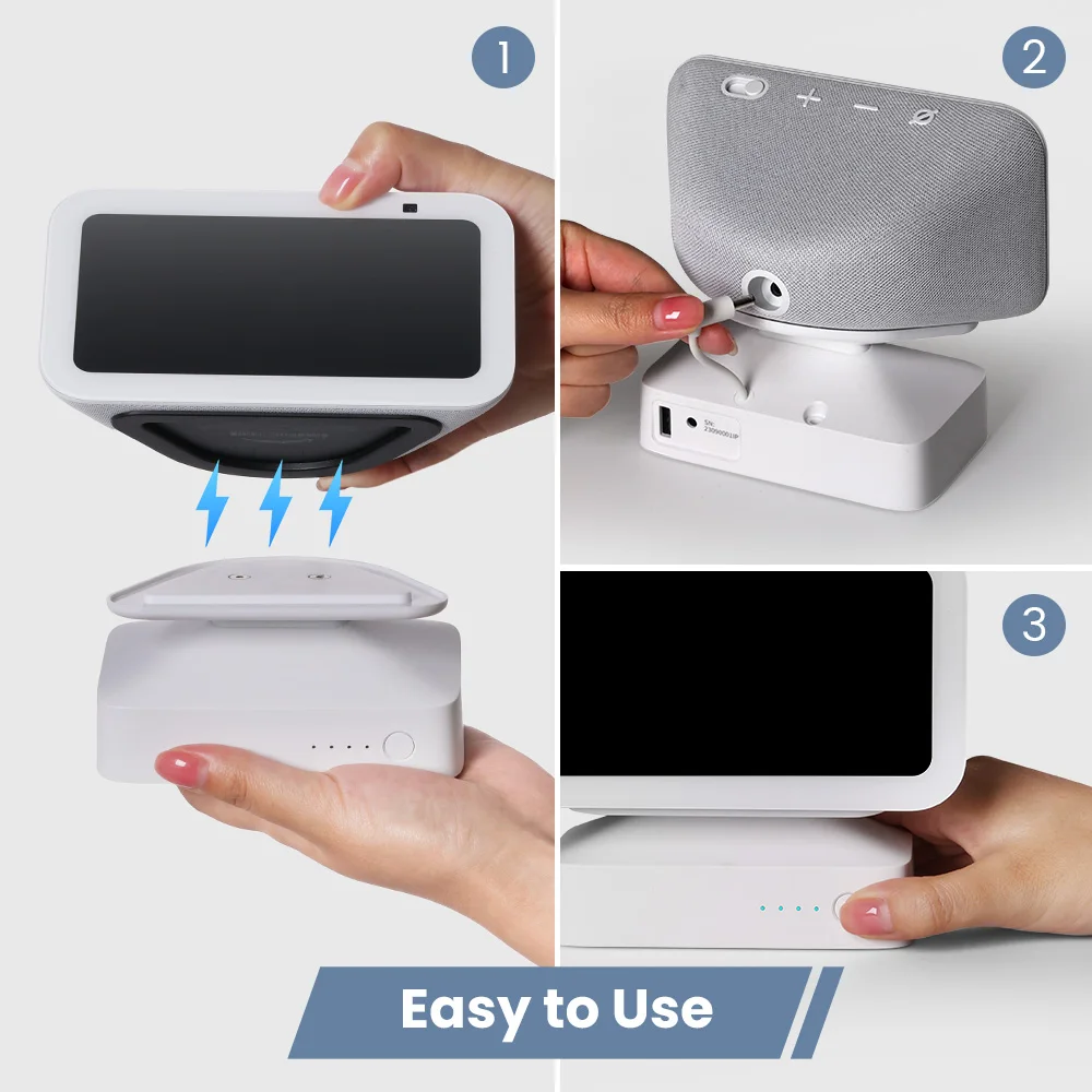 echo show 5 (第3世代) &バッテリーベースPlusAcc Plusacc-シェルフバッテリーベース,Echo show 5第1世代および第2