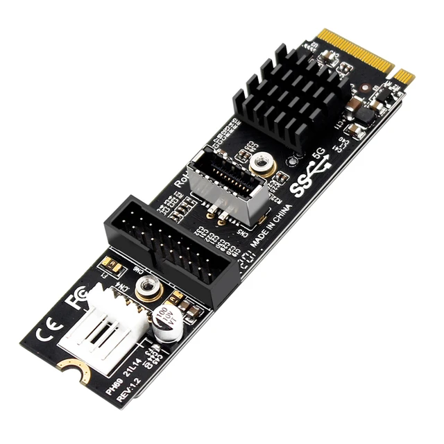 USB 3.0 Type-C & Type-A 3-Port PCIe Card with M.2 SATA SSD Adapter